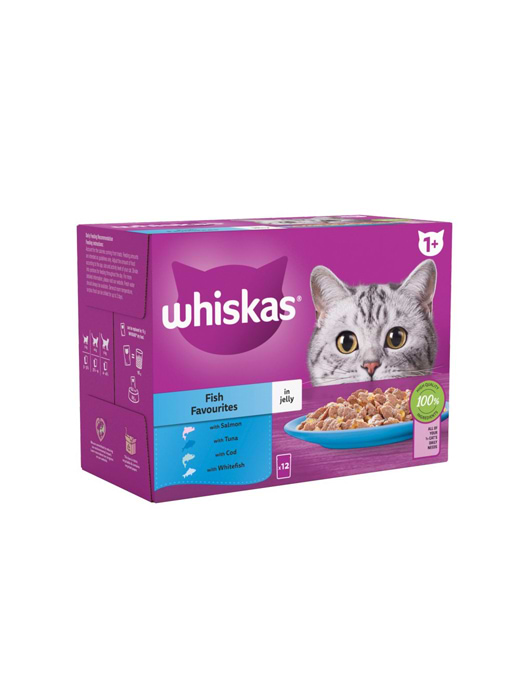  Whiskas 1+ Fish Selection In Jelly 12 x 85g Pouches