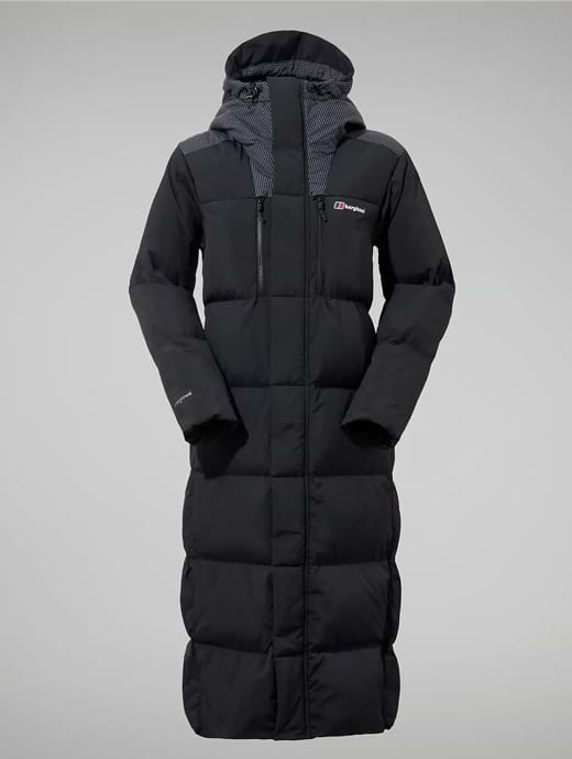 Berghaus Women's Saffren Down Duster Hooded Jacket Black/Black