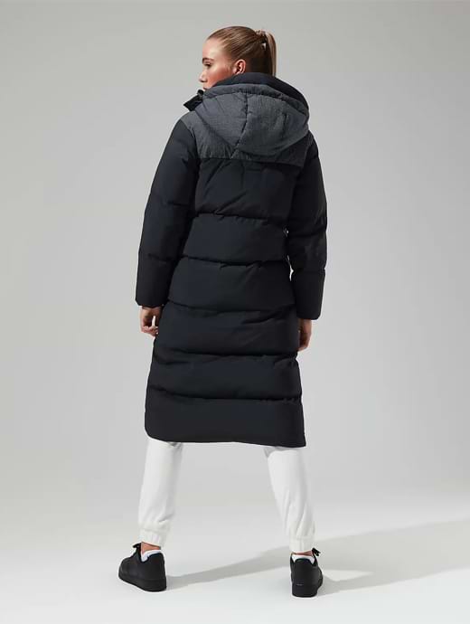 Berghaus Women's Saffren Down Duster Hooded Jacket Black/Black