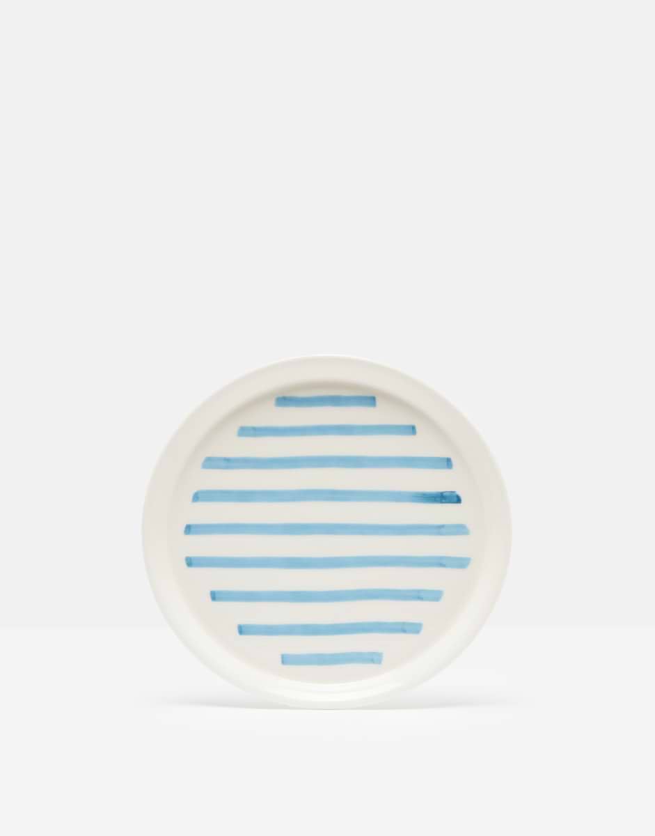 Joules Side Plate Blue Stripe Hand Painted