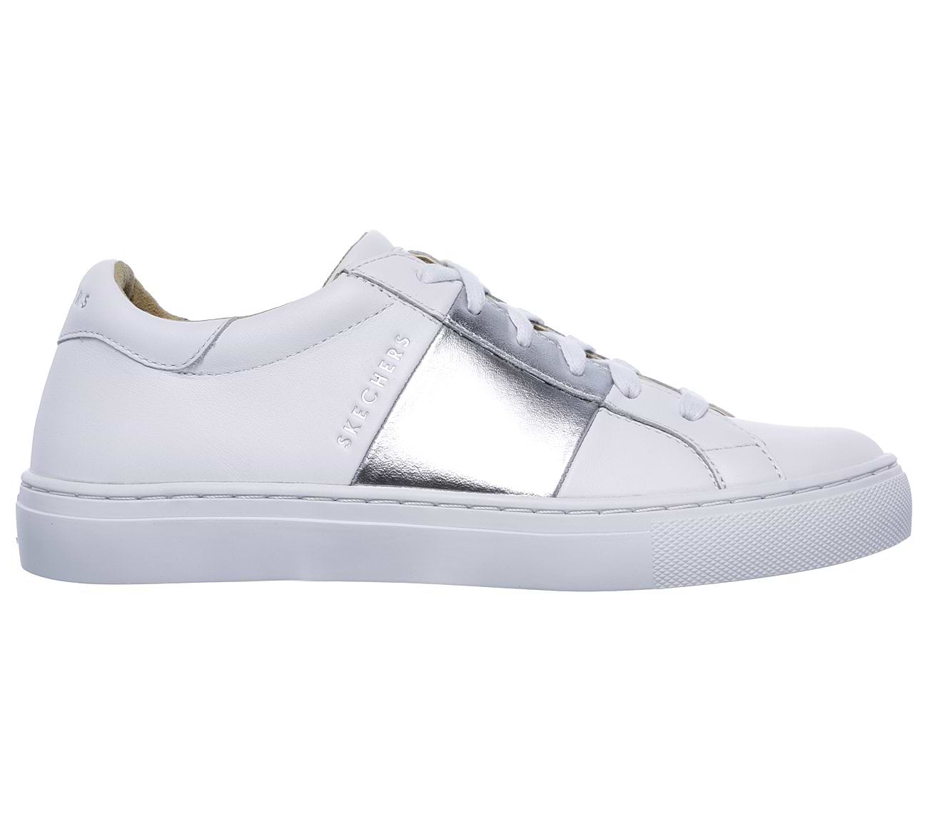 Skechers Side Street Banded White Silver