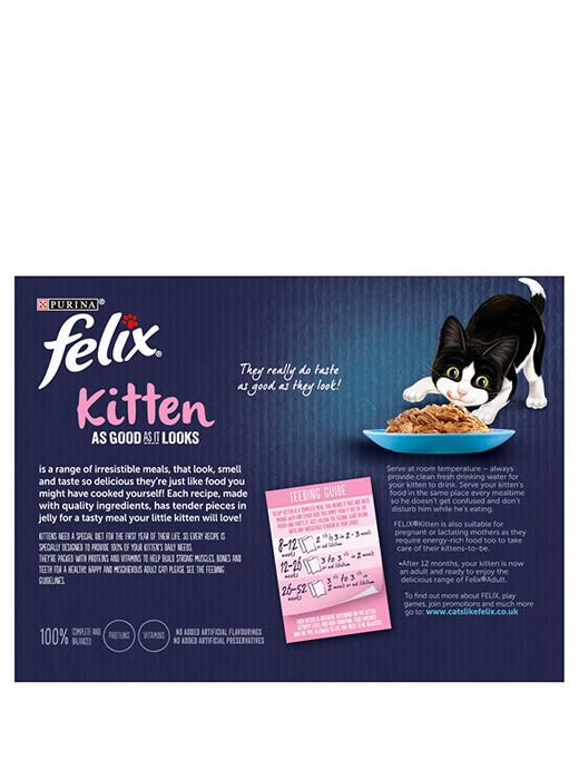 Felix As Good As It Looks Kitten Fish Selection In Jelly 12 x 100g