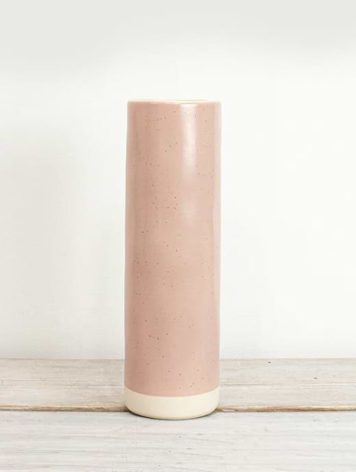 ALSO Home Pitka Blush Speckled Tall Cylinder Vase 30x9cm 