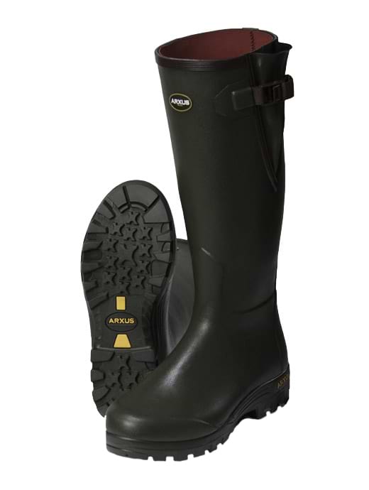 Arxus Pioneer Nord Neoprene Side Adjustable Wellington Boots Dark Olive