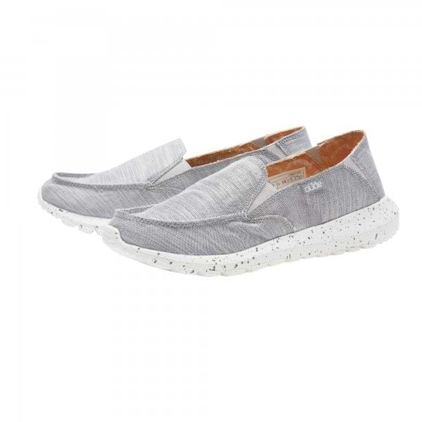 Hey Dude Shoes Ava Grey Chambray Slip On Mule Griggs