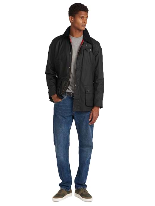 Barbour ashby wax jacket black sale