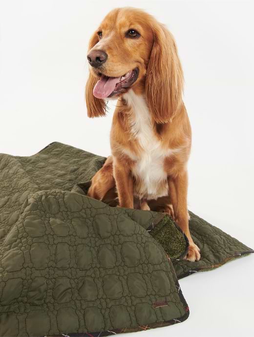 Barbour Dog Bone Quilt Blanket Olive