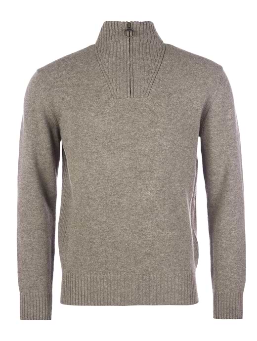 Barbour Men s Essential Lambswool Half Zip Sweater Dark Stone