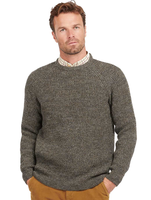 Barbour New Tyne Crew Jumper Derby Tweed