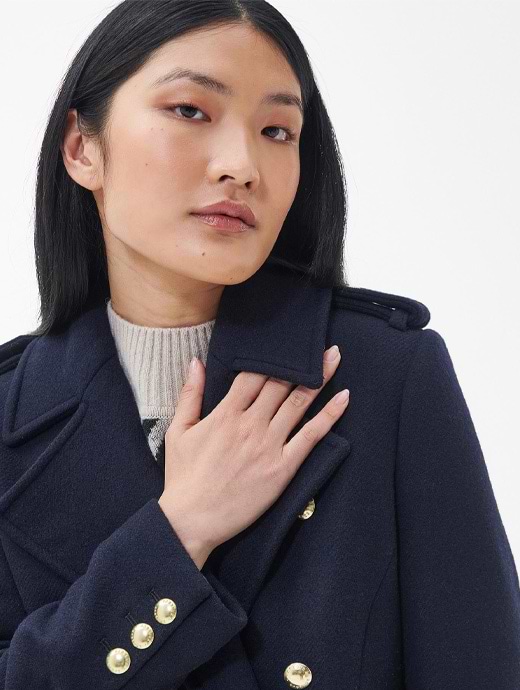 Barbour wool jacket womens navy new arrivals