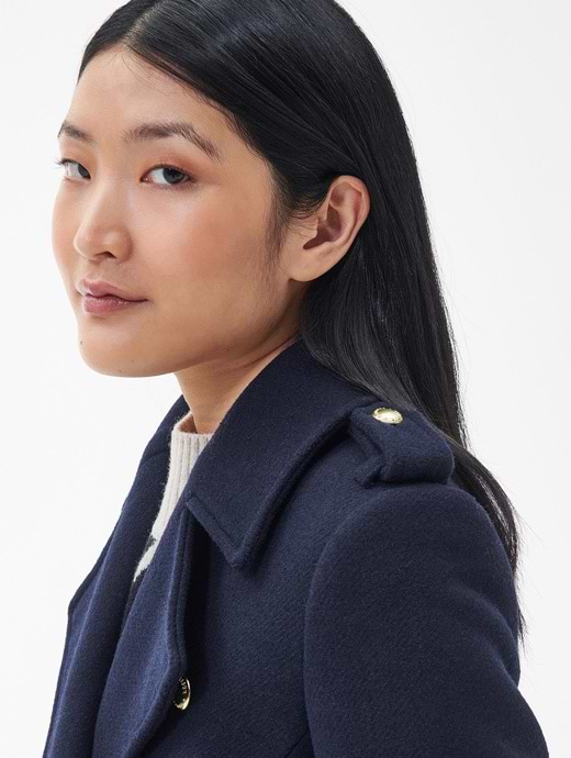 Barbour wool coat sales womens navy