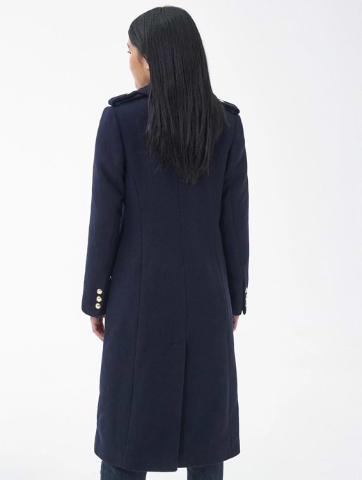 Barbour wool coat womens navy clearance