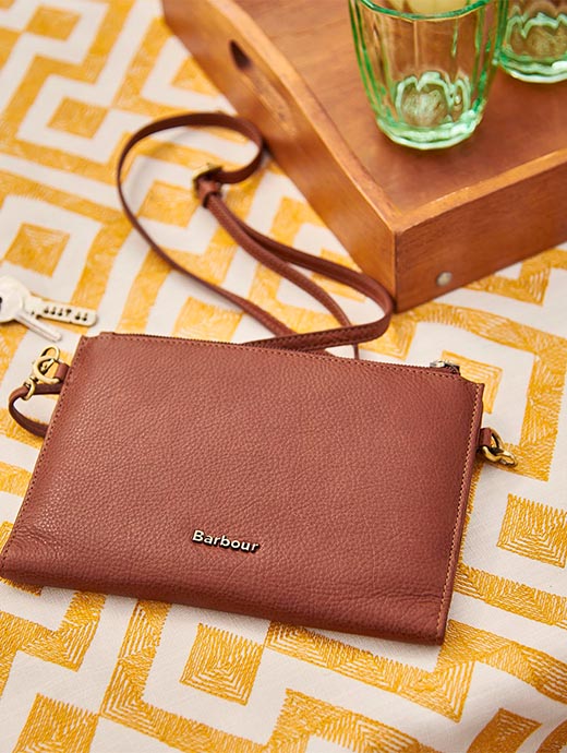Barbour Laire Travel Purse Brown
