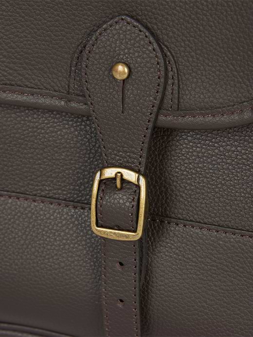 Barbour leather briefcase chocolate deals
