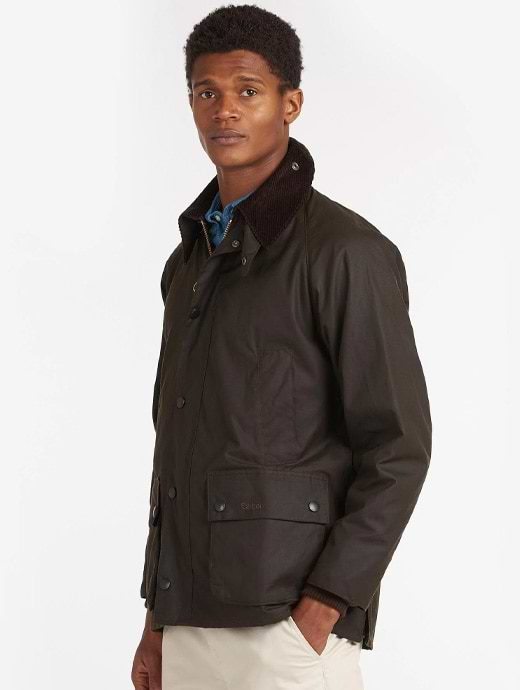 Barbour 4oz Lightweight Ogston Waxed Jacket Dark Olive