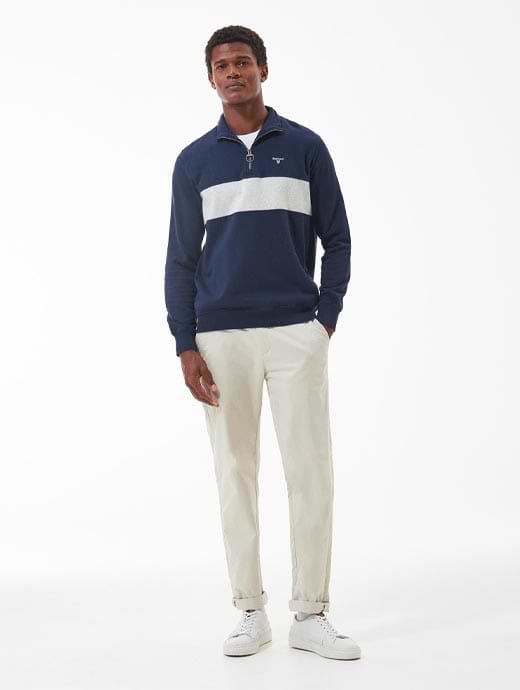 Barbour half zip online jumper navy