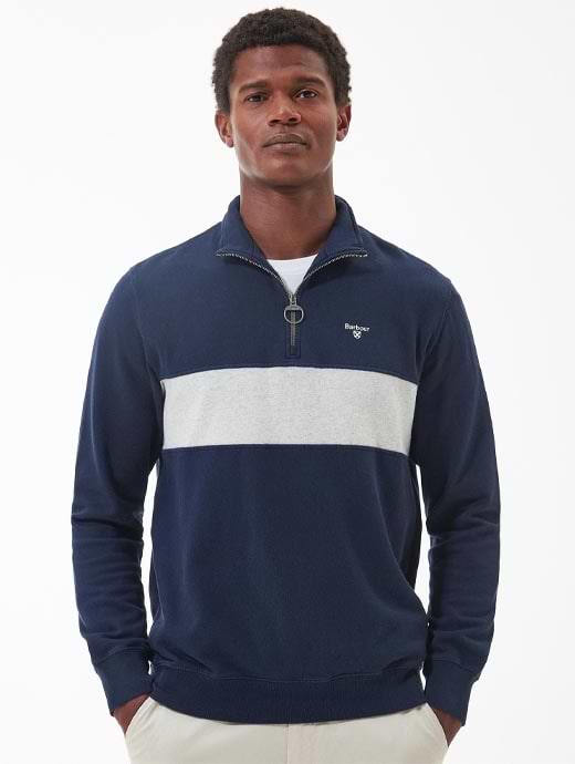 Barbour Gamlan Half Zip Jumper Olive Griggs