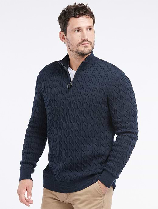 Barbour cable hotsell knit jumper mens