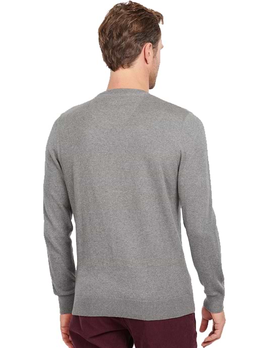 Barbour Men s Essential Cotton Cashmere Crew Jumper Grey Marl