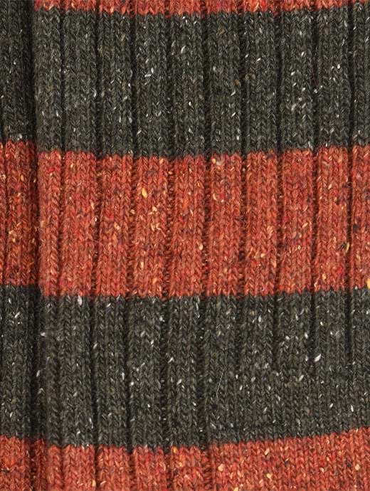 *AW23* Image REq 3/7 Barbour Men's Houghton Stripe Socks Burnt Orange