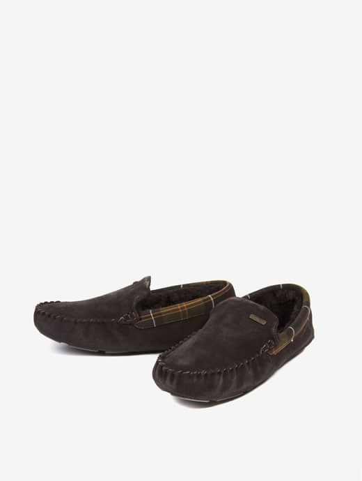 Barbour Men's Monty Moccasin Slippers Brown