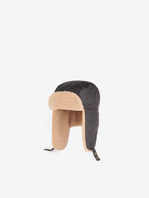 Men's barbour fleece lined trapper store waxed hat