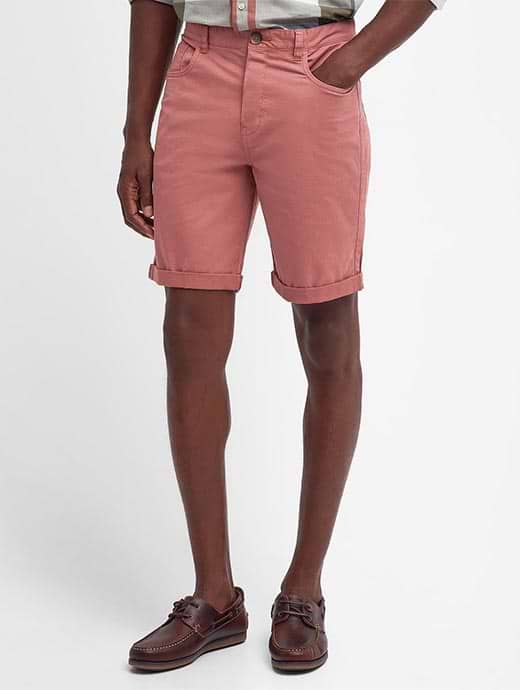 Barbour Men's Overdyed Twill Short Pink 
