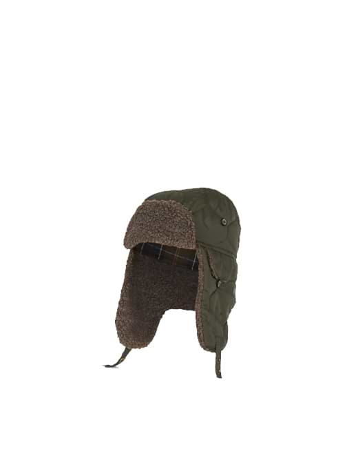 Barbour Sandbay Quilted Trapper Hat Olive