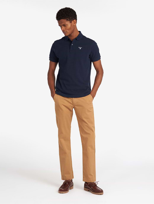 Barbour navy polo shirt online