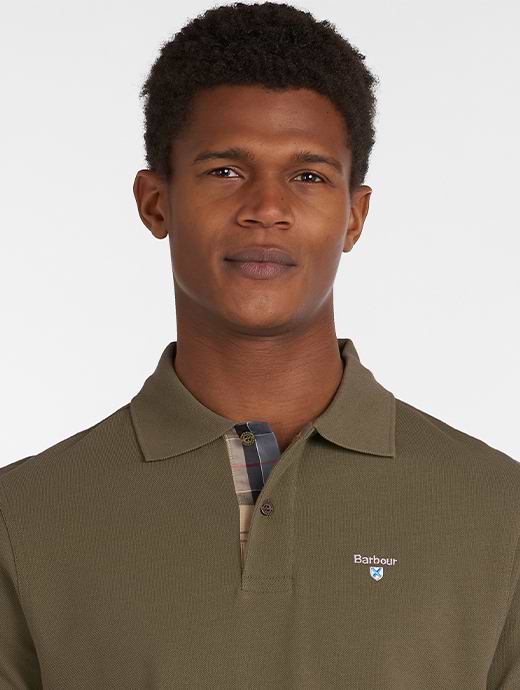 Barbour polo olive sales