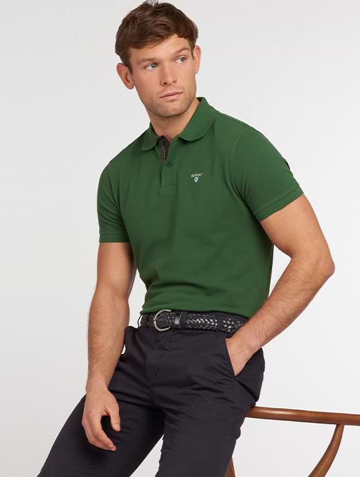 Barbour polo top mens Green