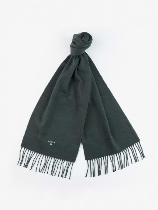 Barbour Plain Lambswool Scarf Forest Green 