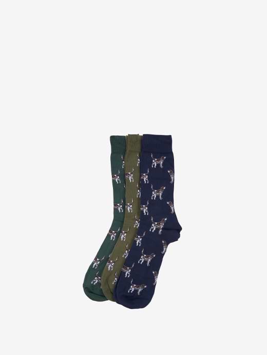 Barbour Pointer Dog Socks Gift Box Mixed