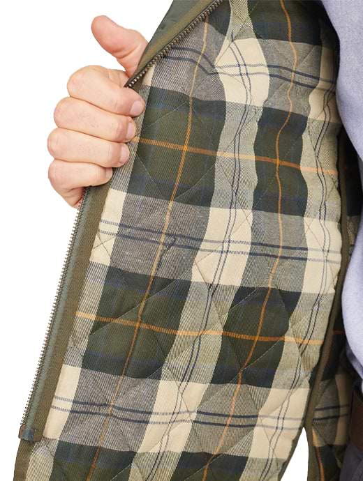 Barbour Men s Quilted Waistcoat Zip In Liner Olive Ancient Tartan