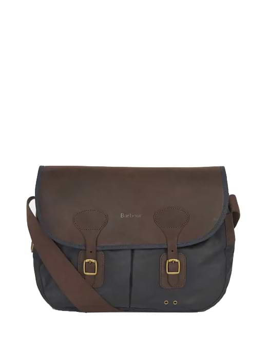 Barbour Wax Leather Tarras Bag Navy Griggs
