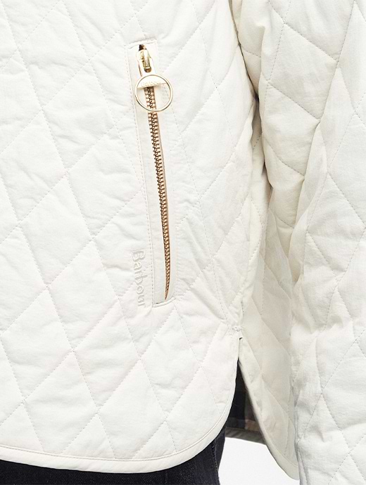 Barbour quilted sale jacket white