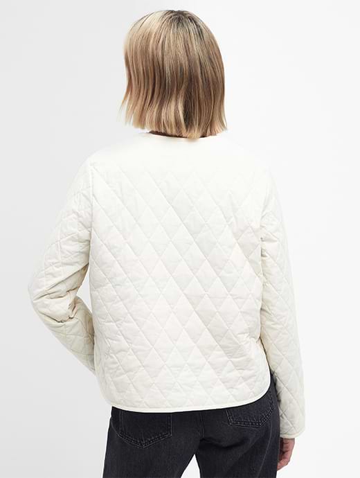 Barbour quilted jacket womens white hotsell