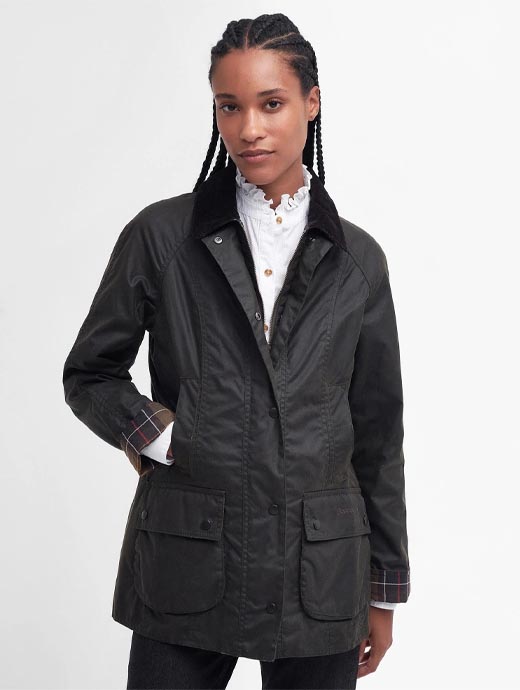  Barbour Women's Classic Beadnell Wax Jacket Olive
