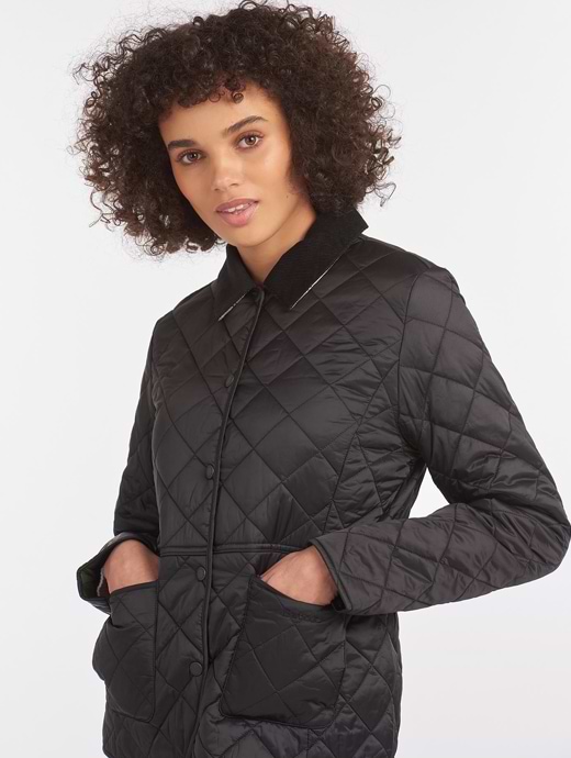 Barbour deveron store quilted jacket black