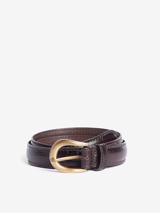 Barbour Women s Mock Croc Leather Belt Black Cherry