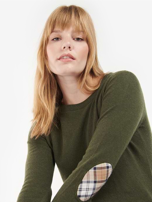 Barbour sweater womens olive store