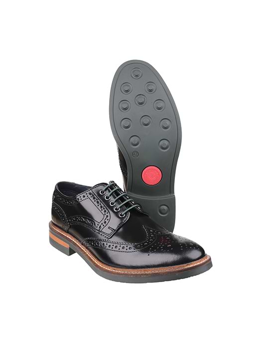 Base London Men s Woburn Hi Shine Brogue Shoe Black