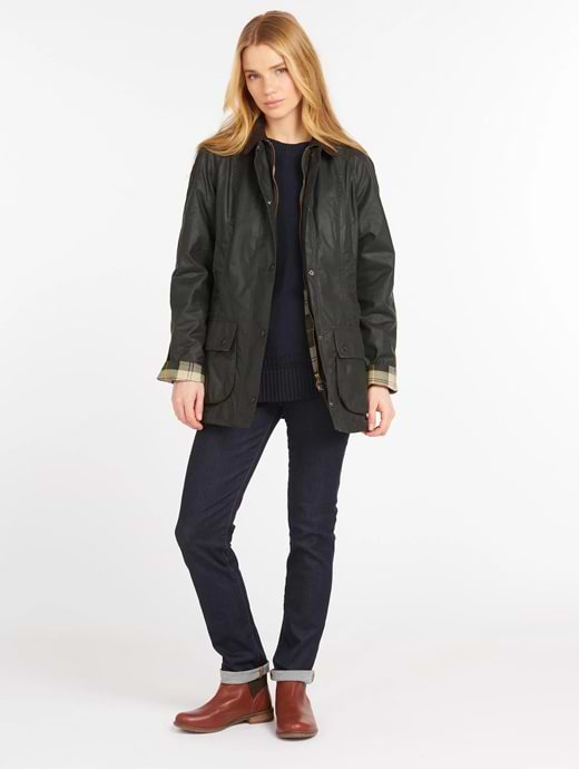 Barbour floree sale wax coat sage