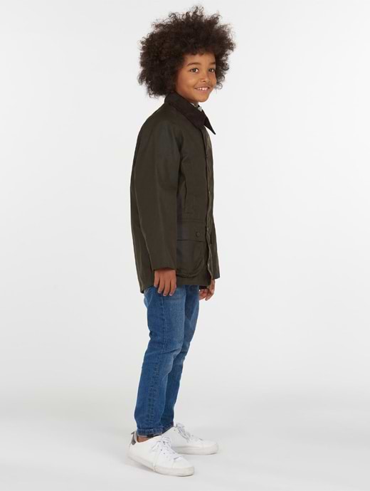 Barbour Boys Beaufort Wax Jacket Olive