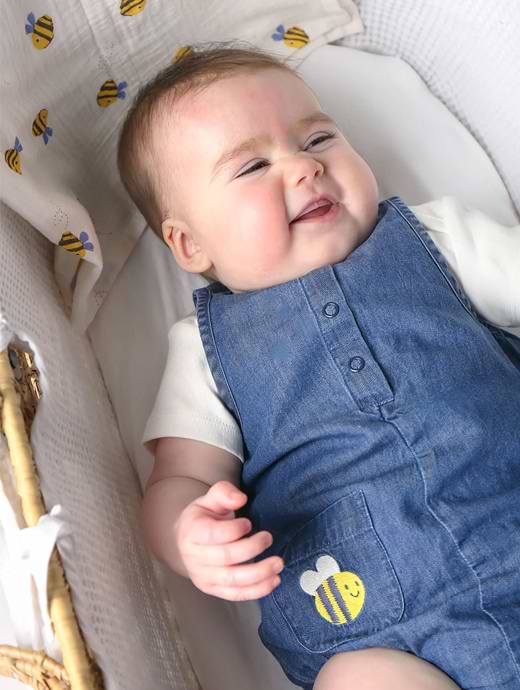 Frugi Cadgwith Chambray Romper Outfit Chambray/Bee