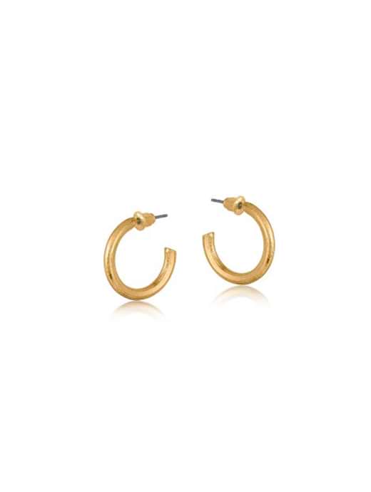 Big Metal London Anthonia Halo Small Hoop Earrings Gold