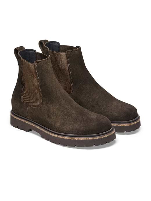 Birkenstock Women's Highwood Slip On Suede Leather Boot Regular Fit Mocha