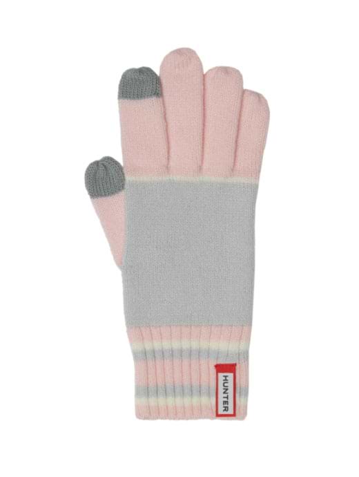 Hunter Branded Stripe Gloves Salt Pink