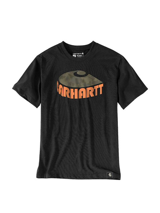 Carhartt Men's Relaxed Fit Heavyweight Camo Graphic T-Shirt Black