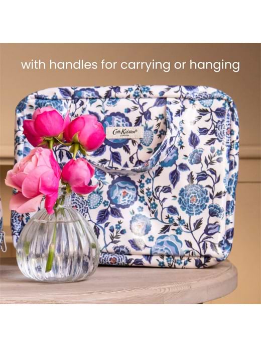 Cath Kidston Two Part Wash Bag with Handles Navy Carnation